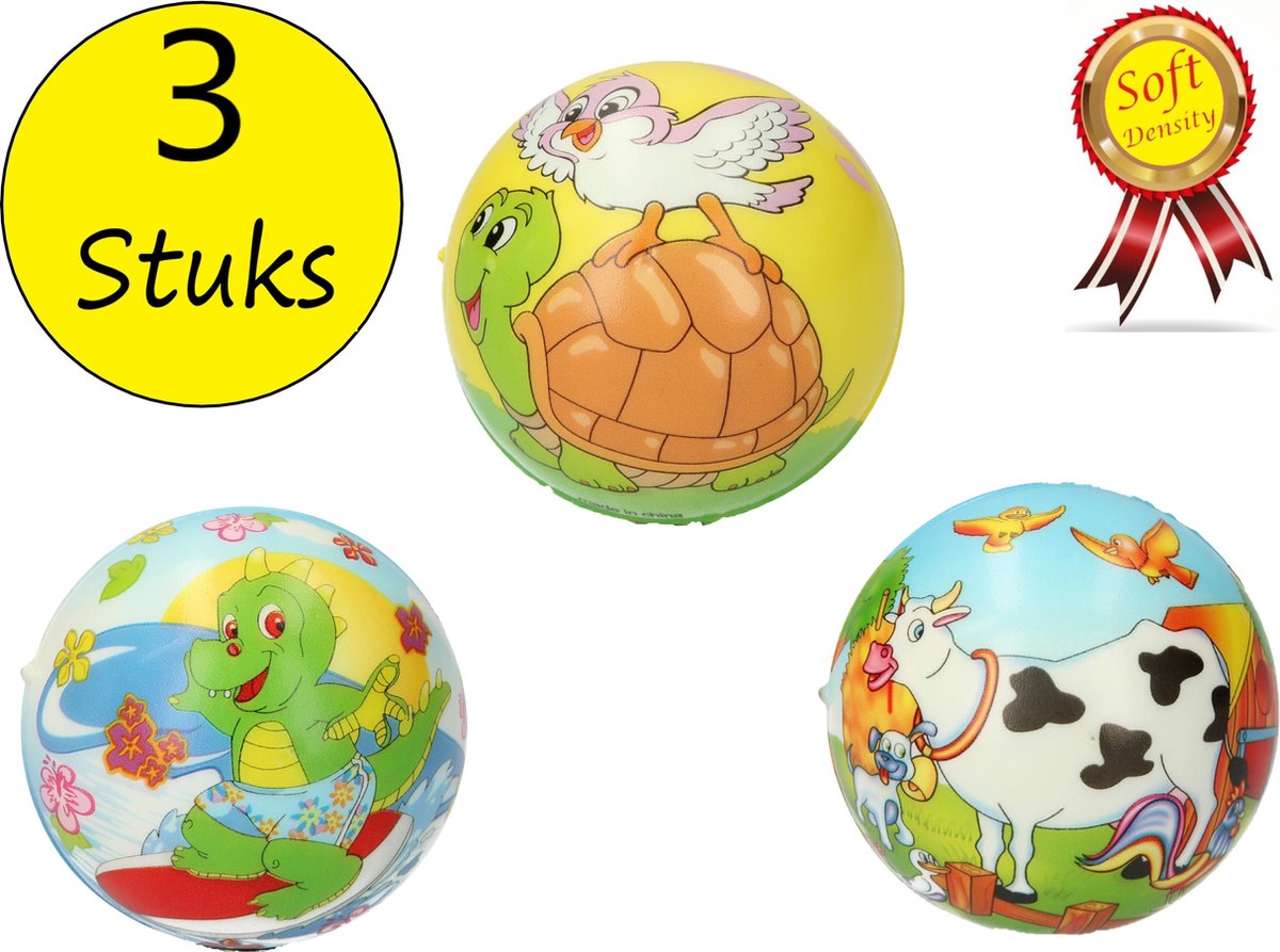 Stressbal Soft Density – 7 cm – Sensomotorische Stimulatie – Anti Stress – 3 Stuks – Dieren
