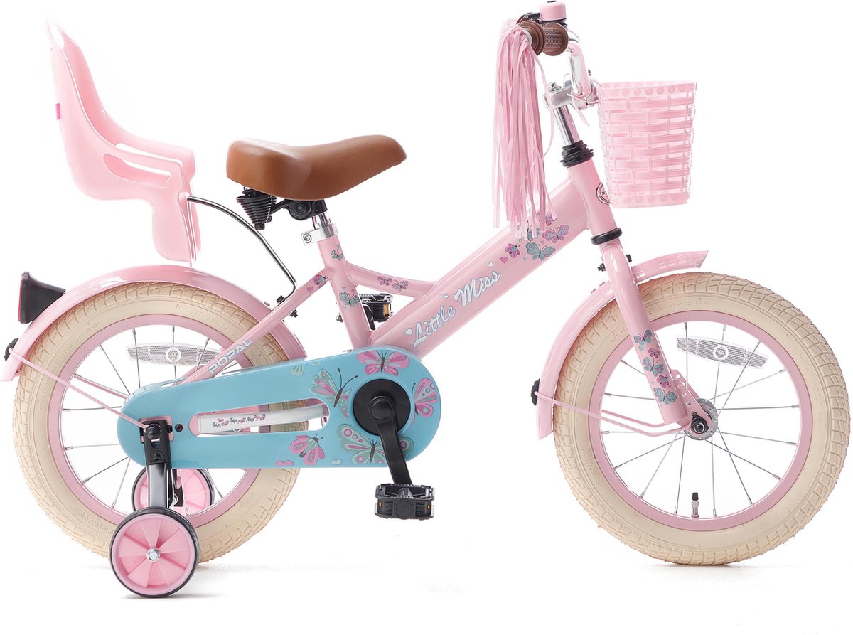 Supersuper Little Miss  Kinderfiets - Meisjes 14 inch - Roze