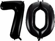 Folieballon 70 jaar zwart 86cm