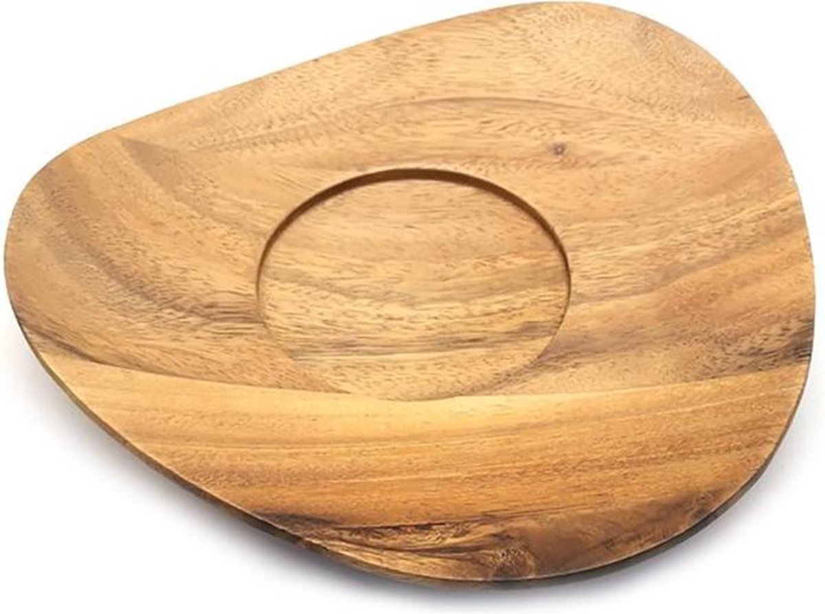 Serveerplateau - Plateau Driehoek - Dienblad Hout - Acacia Hout - 27 cm