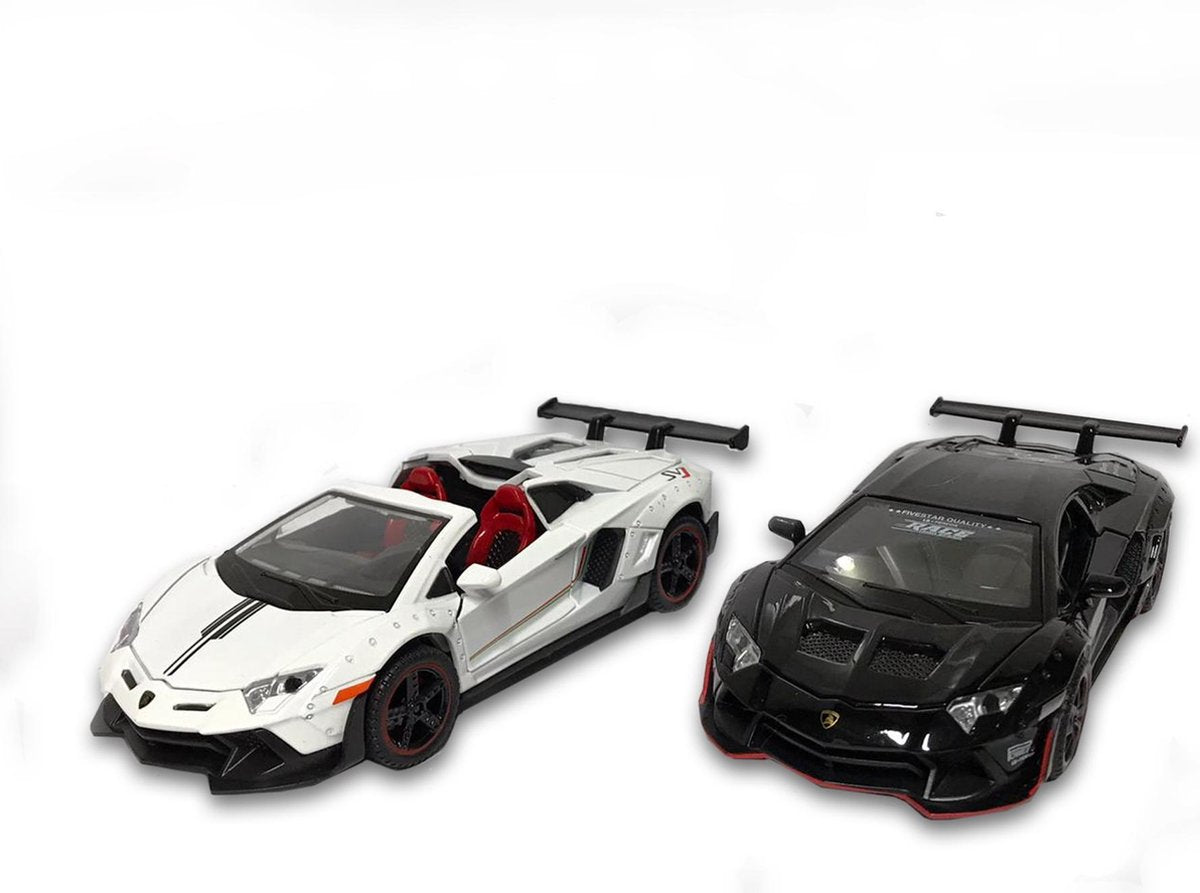 lamborghini aventador svj modelauto zwart / wit