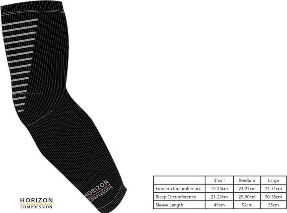Horizon Arm sleeves Compressie tubes zwart / reflectie Medium
