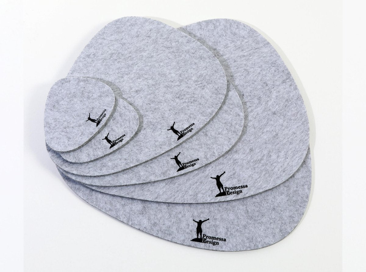 Promessa-Design Vilten placemats stijlvol steen-design – 5 mm dik - Vilten tafelmat in set van 2 XL