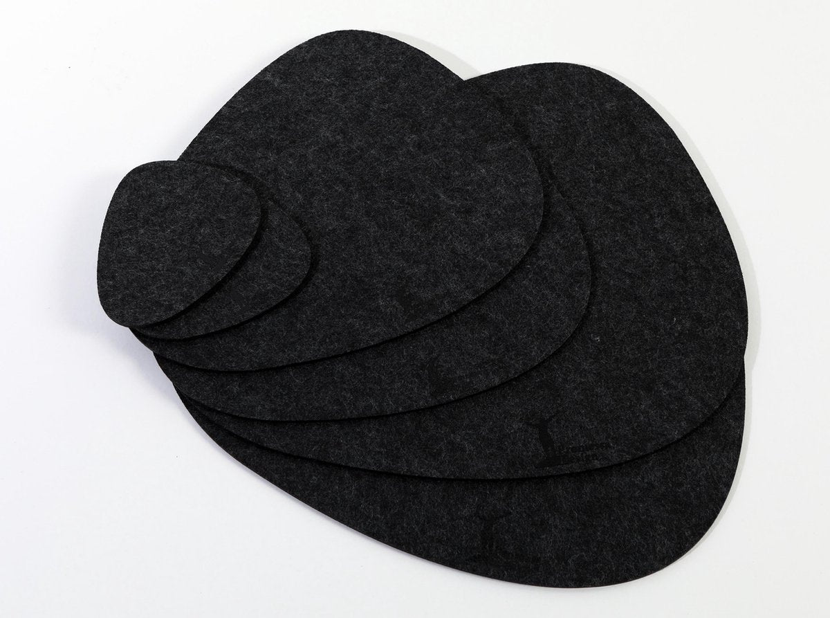 Promessa-Design Vilten placemats stijlvol steen-design – 5 mm dik - Vilten tafelmat in set van 2 XL