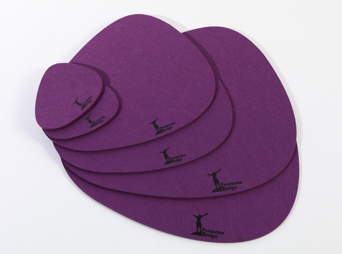 Promessa-Design - Vilten placemats stijlvol steen-design - 5 mm dik - Vilten tafelmat in set van 2 XL