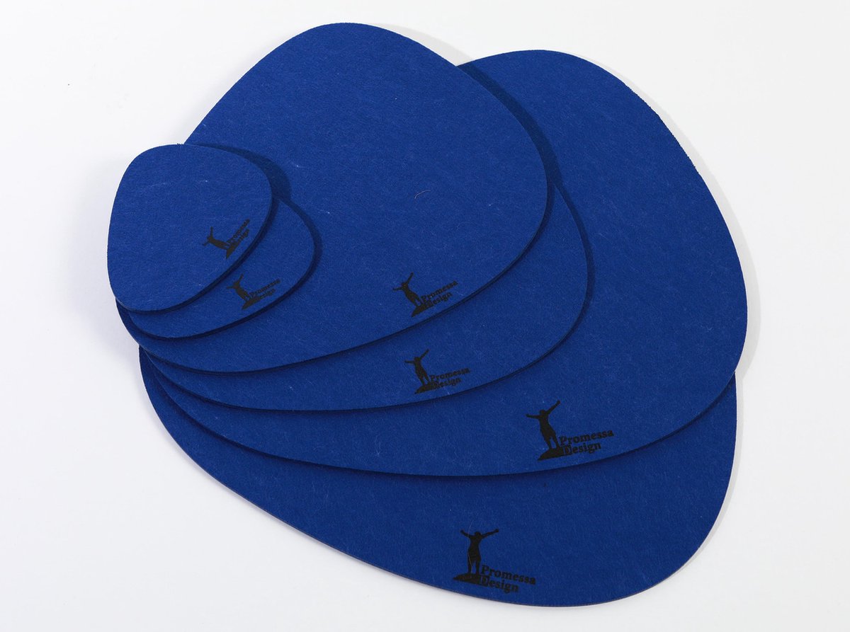 Promessa-Design Vilten placemats stijlvol steen-design – 5 mm dik - Vilten tafelmat in set van 2 XL