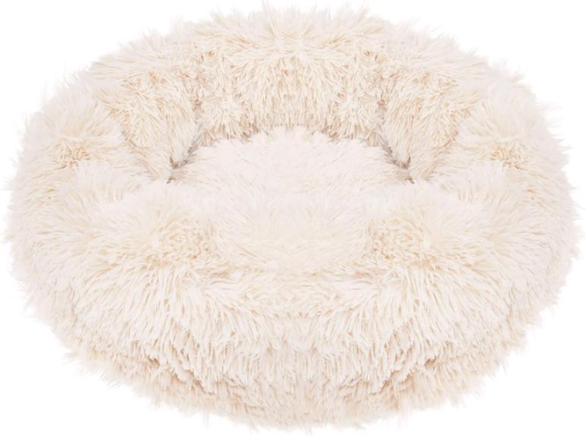 Springos Hondenmand | Superzacht en Luxe | Wasbaar | Donut | Fluffy | Hondenkussen | 120 cm | Beige