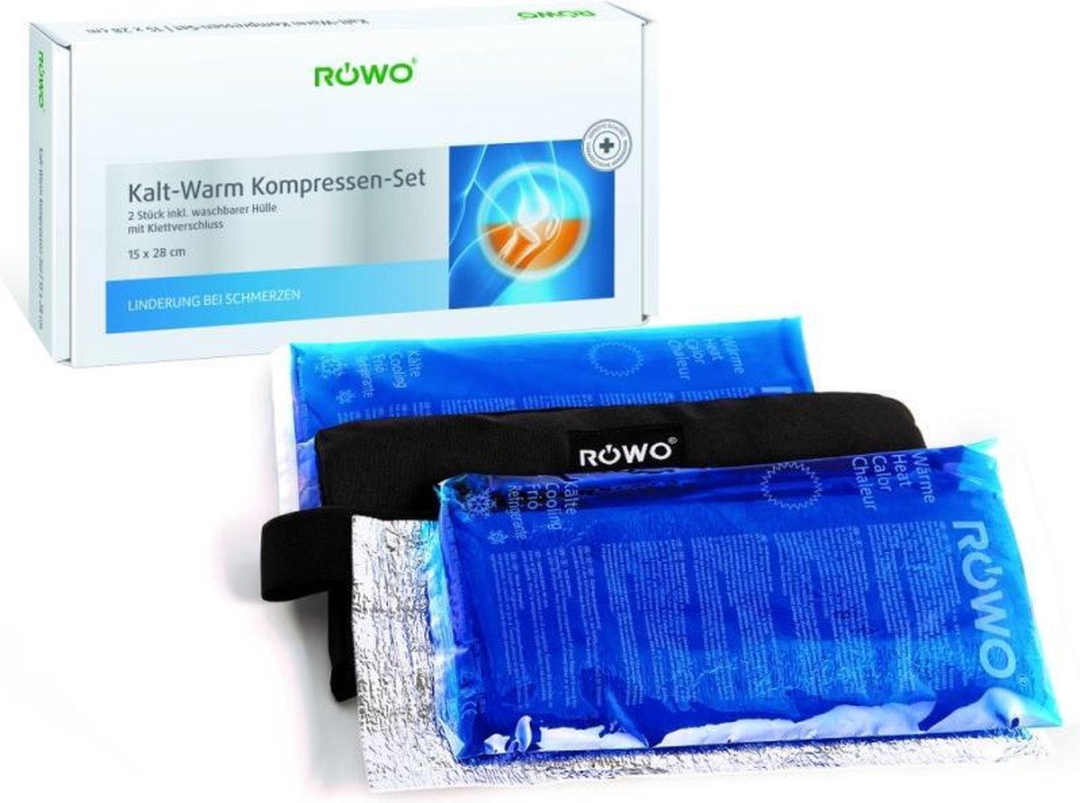 Röwo  Cold-Hot Pack 2stuks +Houder 15x28cm Met Klittebandsluiting