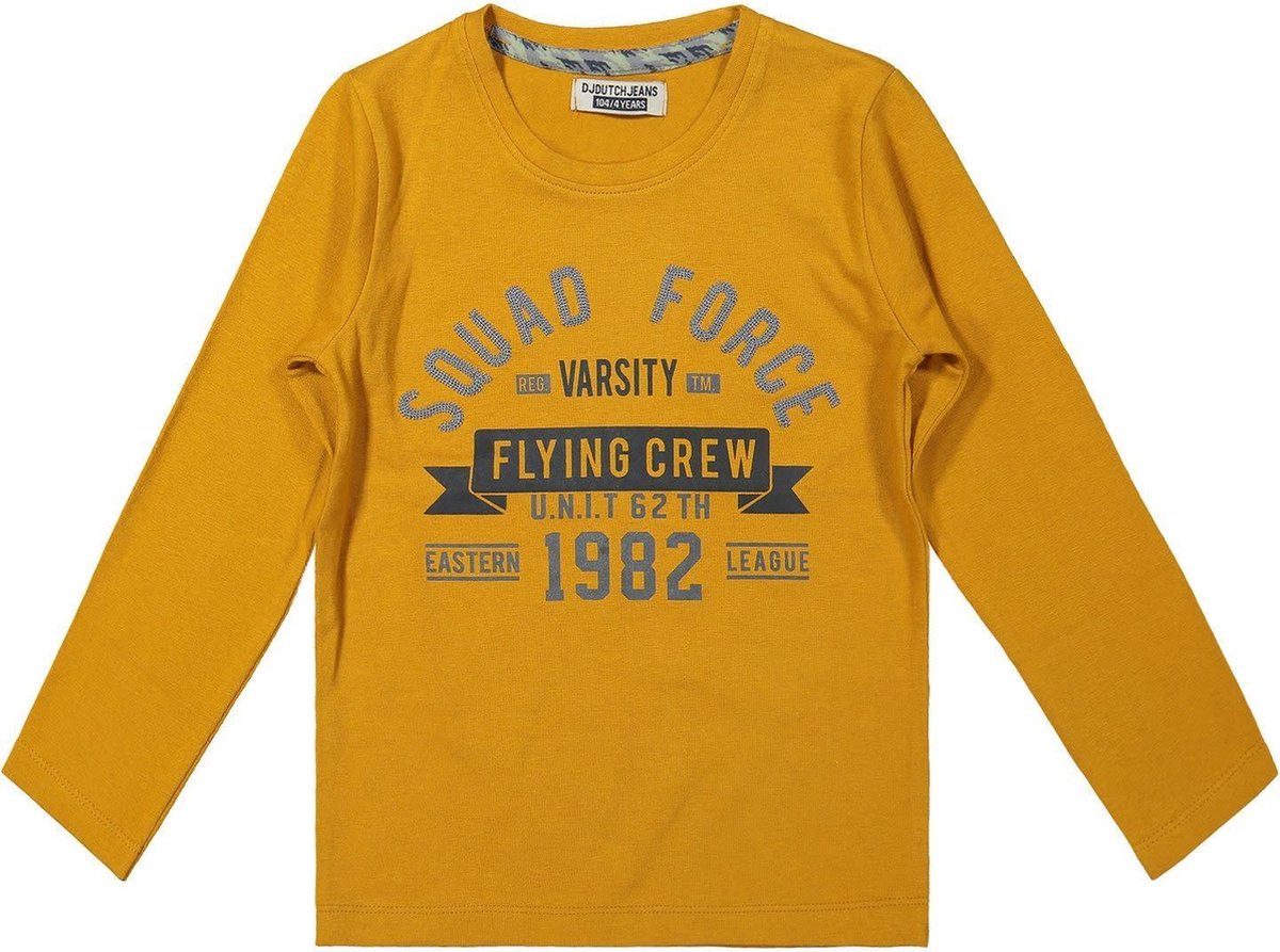 DJ Dutch Jeans DJ Dutchjeans Longsleeve Tshirt Jongens Squad Force Camel - 128