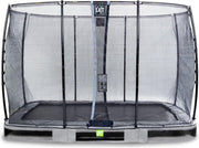 Trampoline EXIT Elegant inground - 214x366cm met Economy veiligheidsnet - grijs