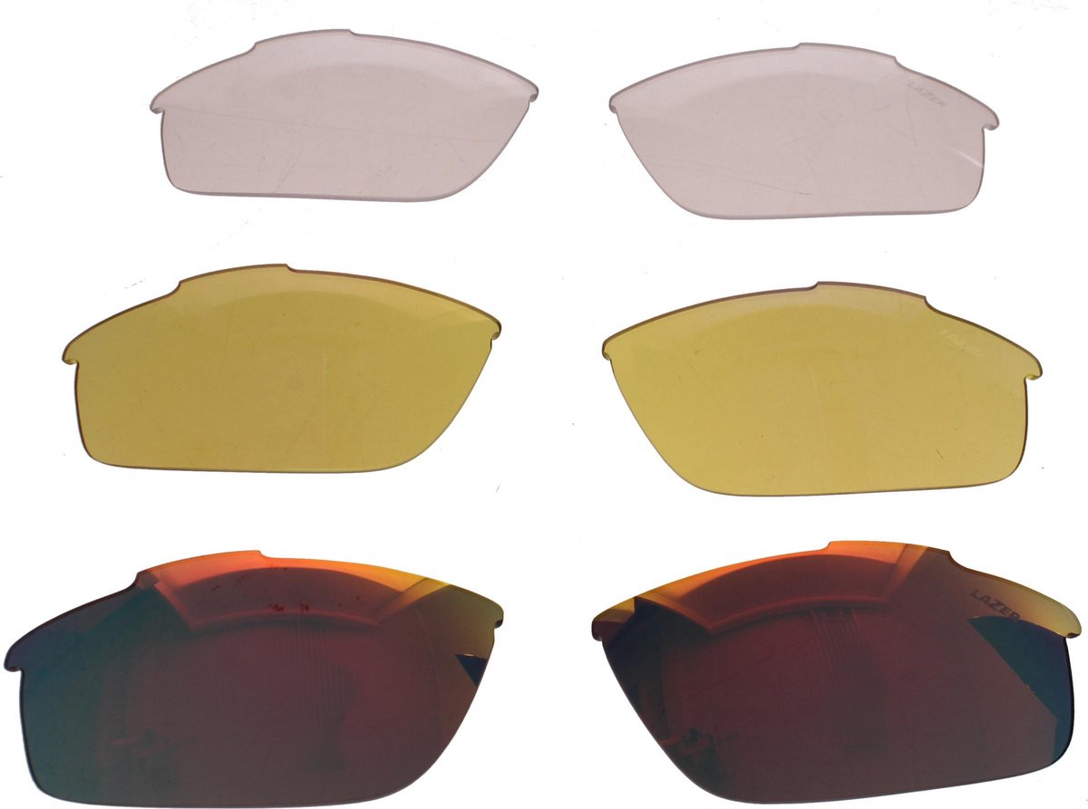 Lazer Lenzenset Fietsbril Argon Ar2 Rood/geel/transparant