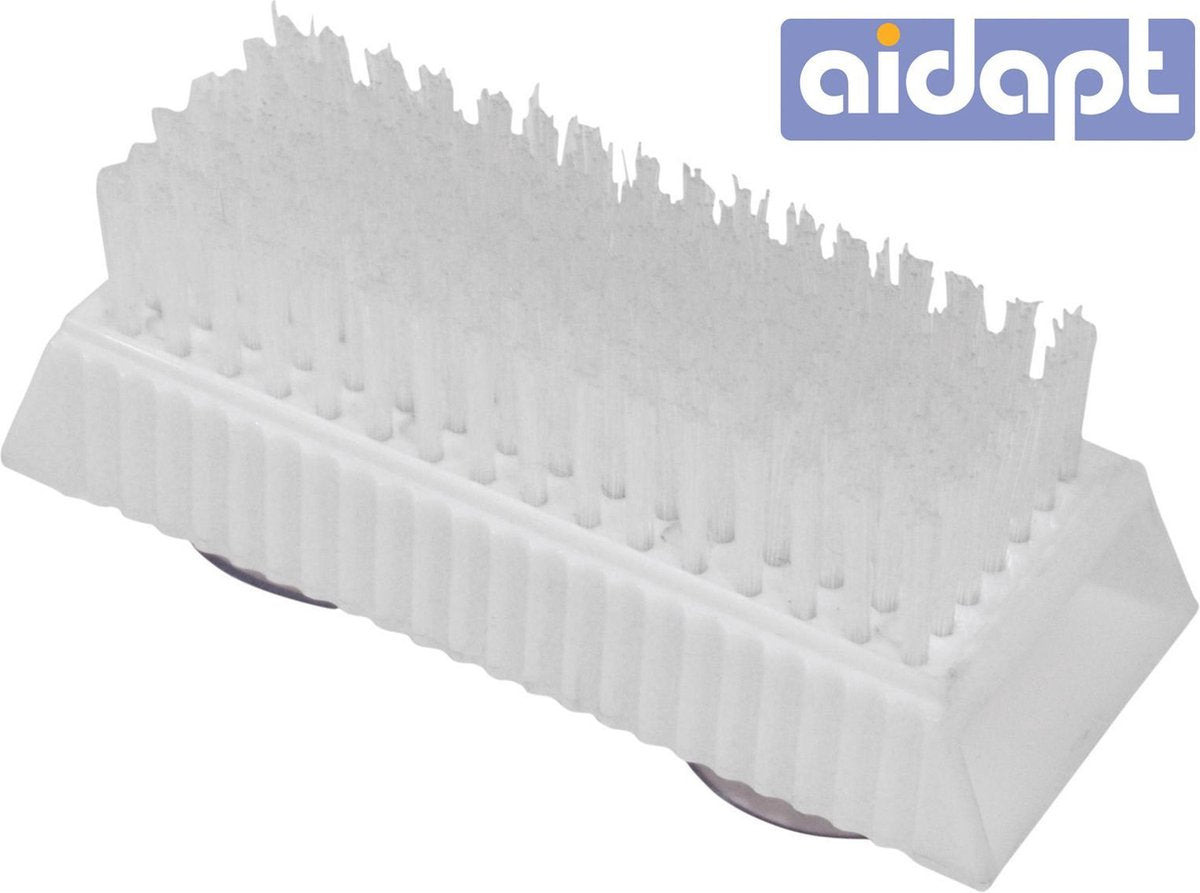 Aidapt nagelborstel wit - met zuignappen