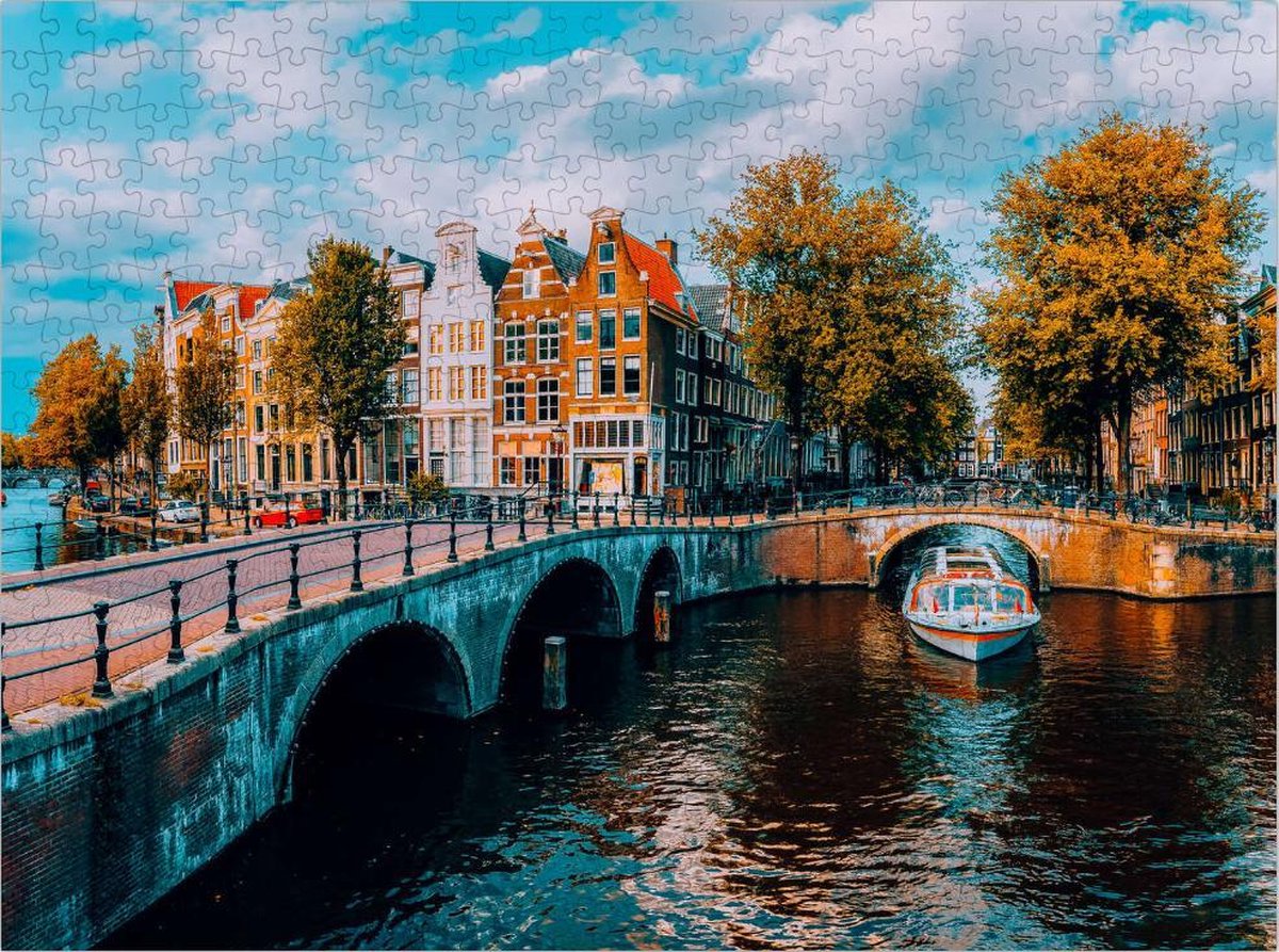 Amsterdamse Grachten | Brug -  Lastige Puzzel 500 stukjes
