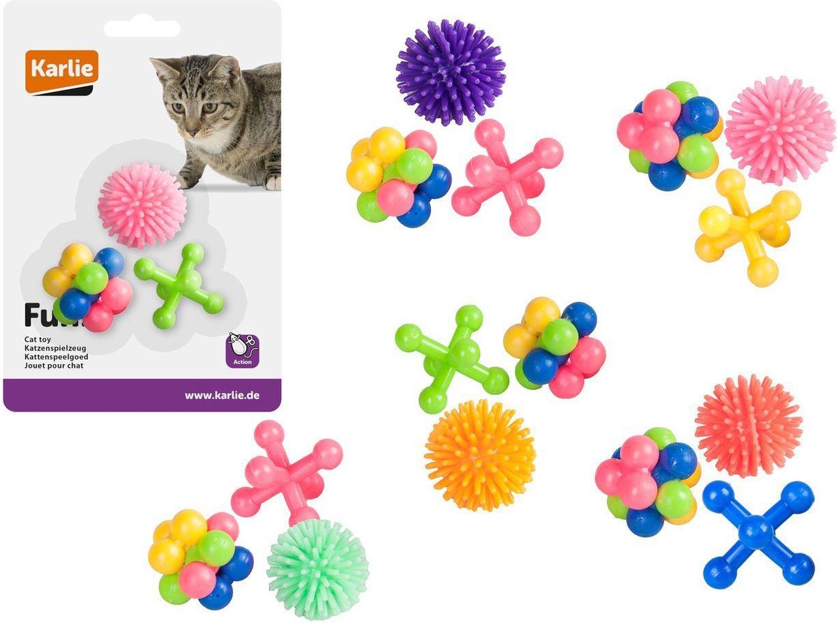 Cat toy rubber 3pcs. 4cm