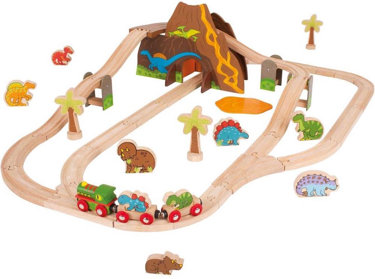 Houten Dino Treinset