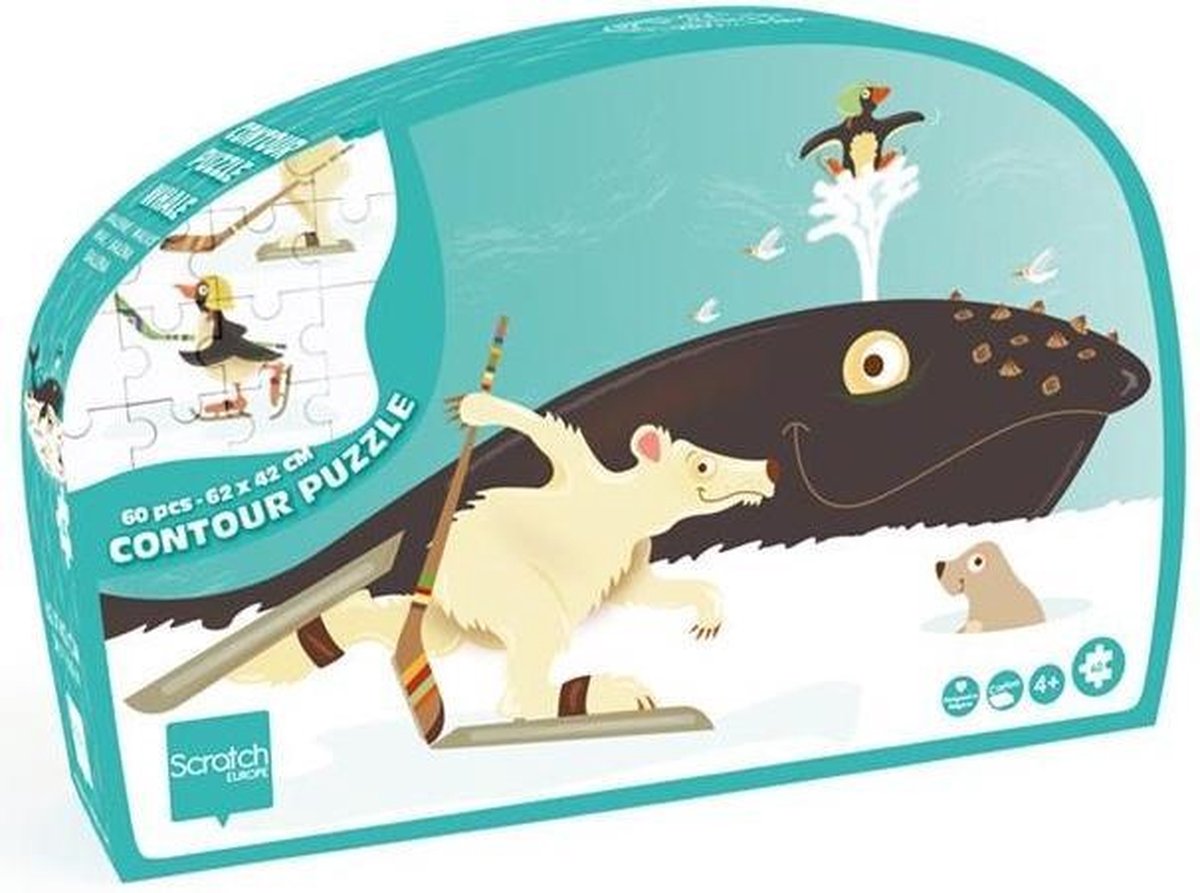 Contour Puzzel Walvis 60st. | Scratch