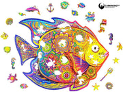 Luminero™ Houten Vis Jigsaw Puzzel - A5 Formaat Puzzel - Unieke 3D Puzzels - Huisdecoratie - Wooden Puzzle - Volwassenen & Kinderen