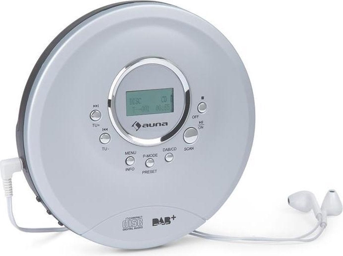 auna CDC 200 DAB+ - discman DAB+/FM tuner - MP3-CD speler - accu - LC-display - Anti-skip functie