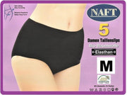katoenen damesslips (5pack) zwart maat M