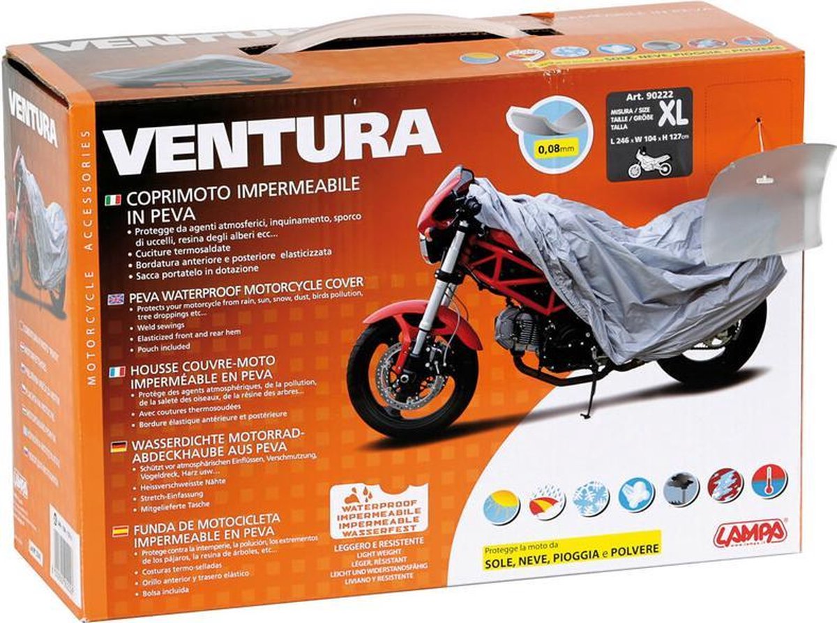 Ventura Motorhoes | Scooterhoes waterdicht PEVA L246xB104xH127cm incl. opbergzak