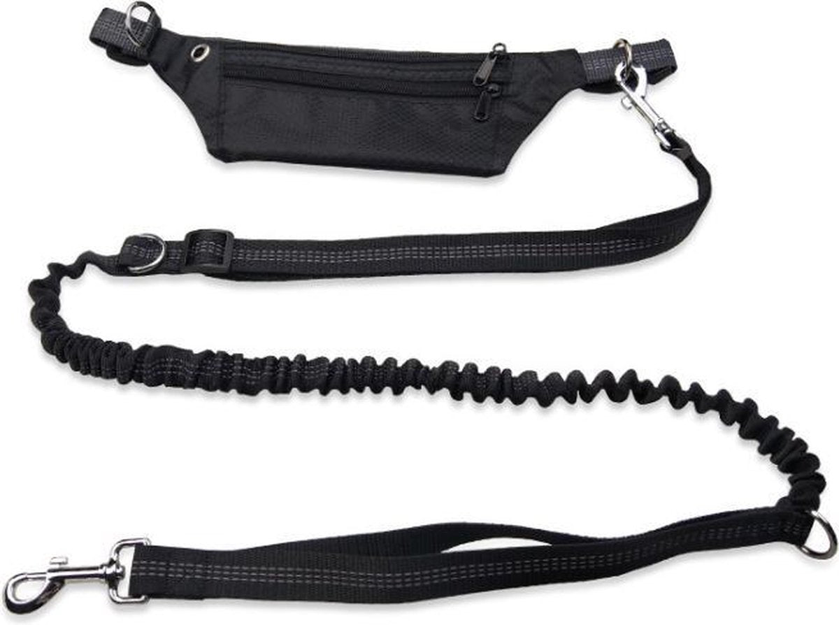 Hardloopriem voor de Hond – Heupriem – Heupgordel – Hardloop Hondenriem – Handsfree – Dog Leash - Zwart