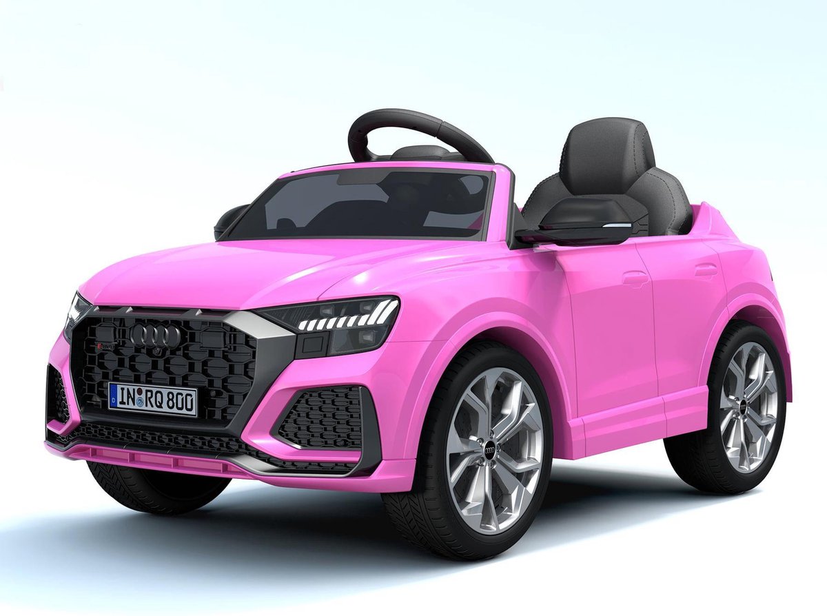 Audi RS Q8 12v  kinderauto op accu roze met afstandsbediening - MP3 input - AUX - LED lampen - bluetooth