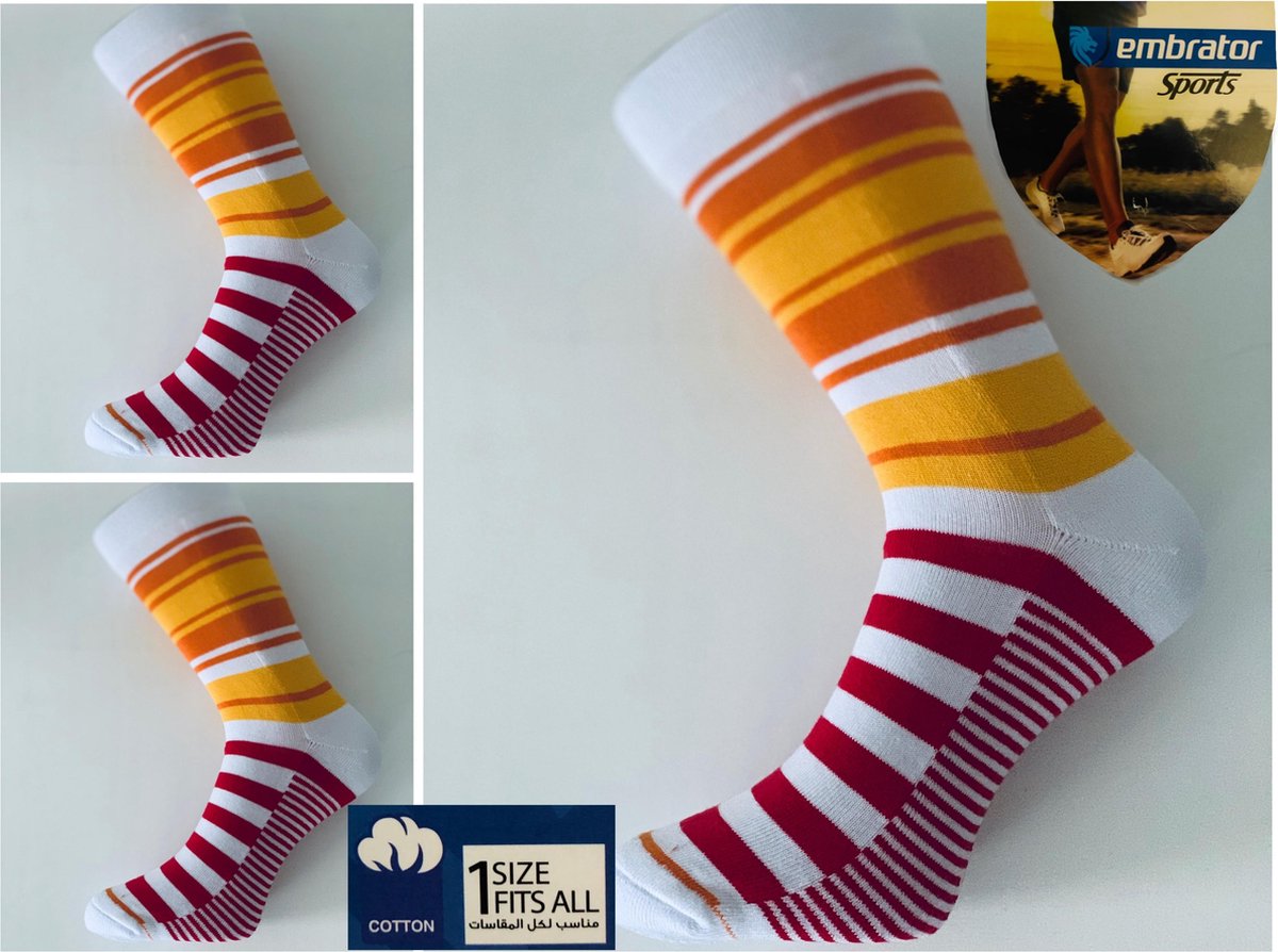 Embrator 3-paar Sportsokken halfhoog mix1 design one size