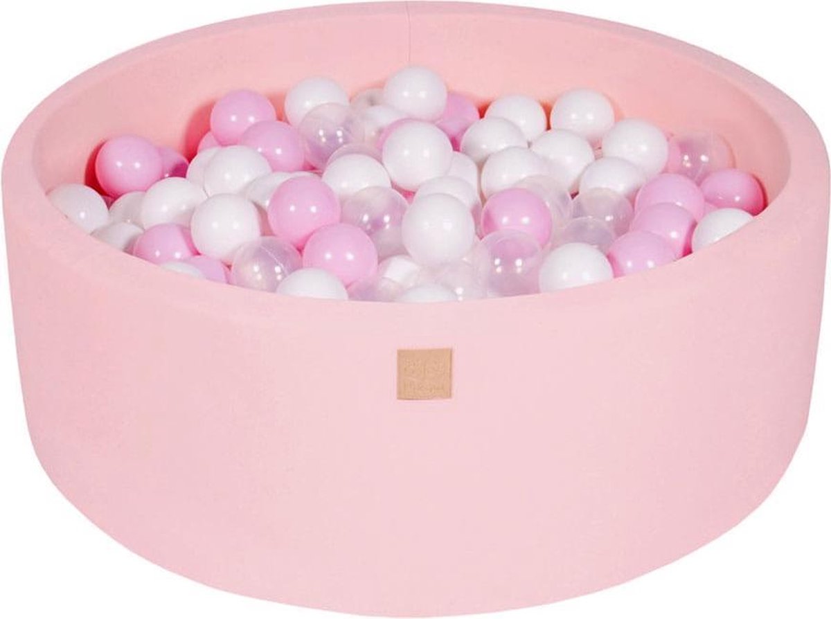 Ronde Ballenbak set incl 200 ballen 90x30cm - Licht Roze: Wit