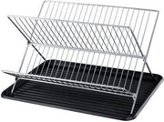 Kitchen & Home Afdruiprek Met Lekbak - Dubbellaags - Inklapbaar - Zwart