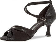 Salsaschoenen Open Neus Diamant 141-087-084 – Dames Dansschoenen - Zwart Suède – 6