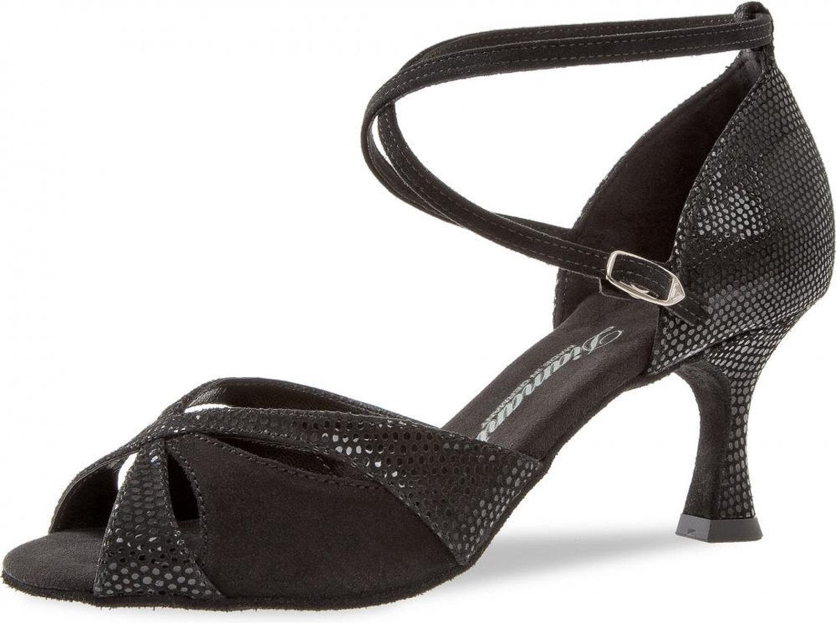 Salsaschoenen Open Neus Diamant 141-087-084 – Dames Dansschoenen - Zwart Suède – 6