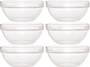 6x Glazen schaaltje/kommetje 17 cm - Snacks serveren - Schaaltjes/kommetjes van glas - Keukenbenodigdheden
