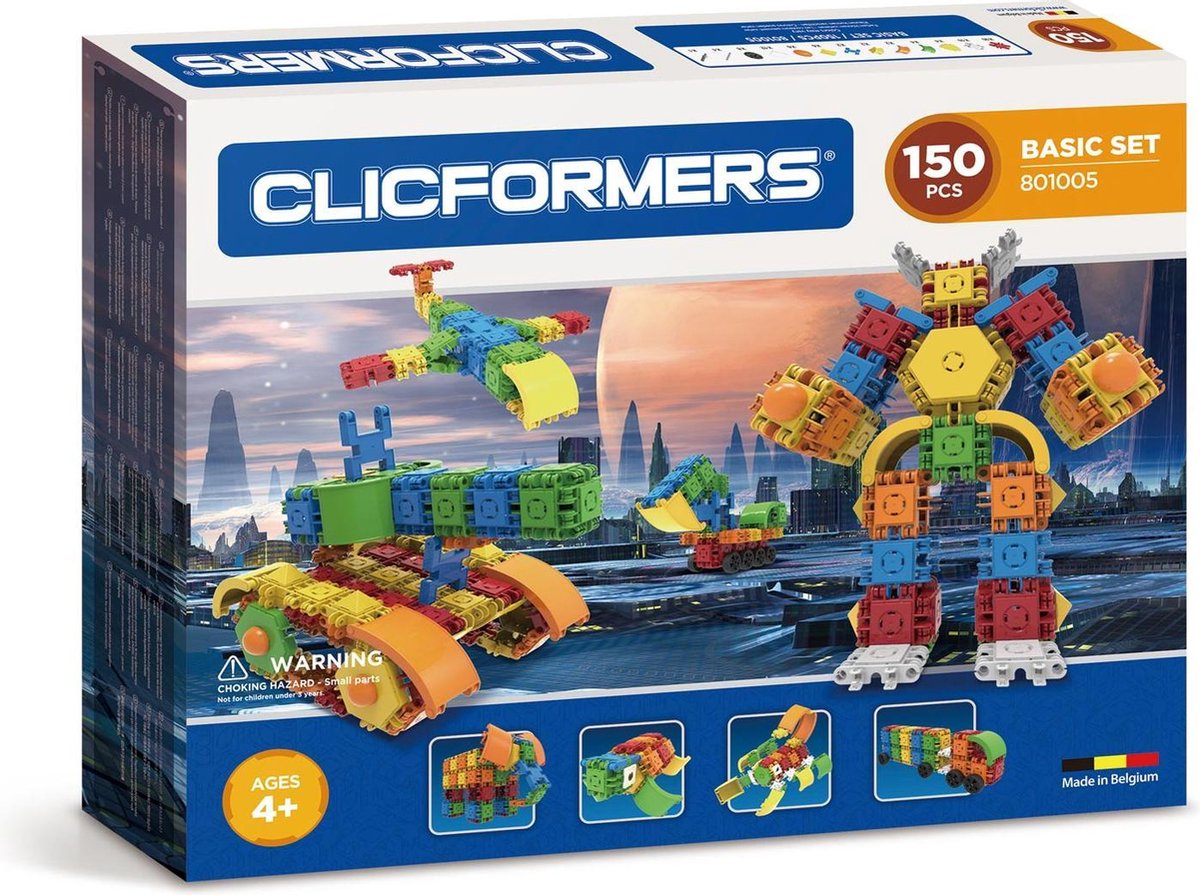 Clicformers bouwblokken - Basic 150 pcs bouwset - constructiespeelgoed