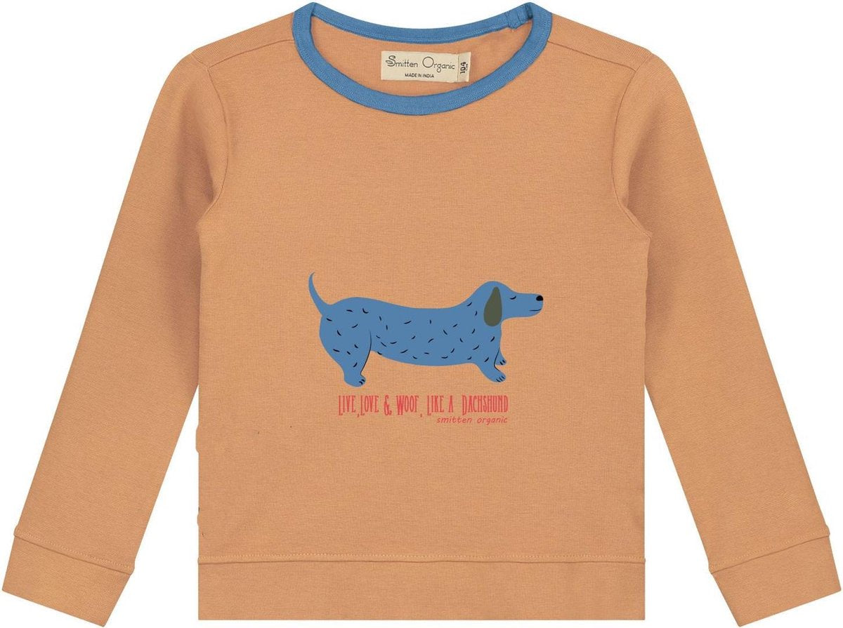 Smitten Organic 'Dachshund'  T-Shirt - Maat 92