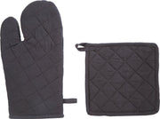 Atmosphera - 1 Ovenwant en 1 Pannenlap - Set - Ovenwant - Pannenlap - Antraciet