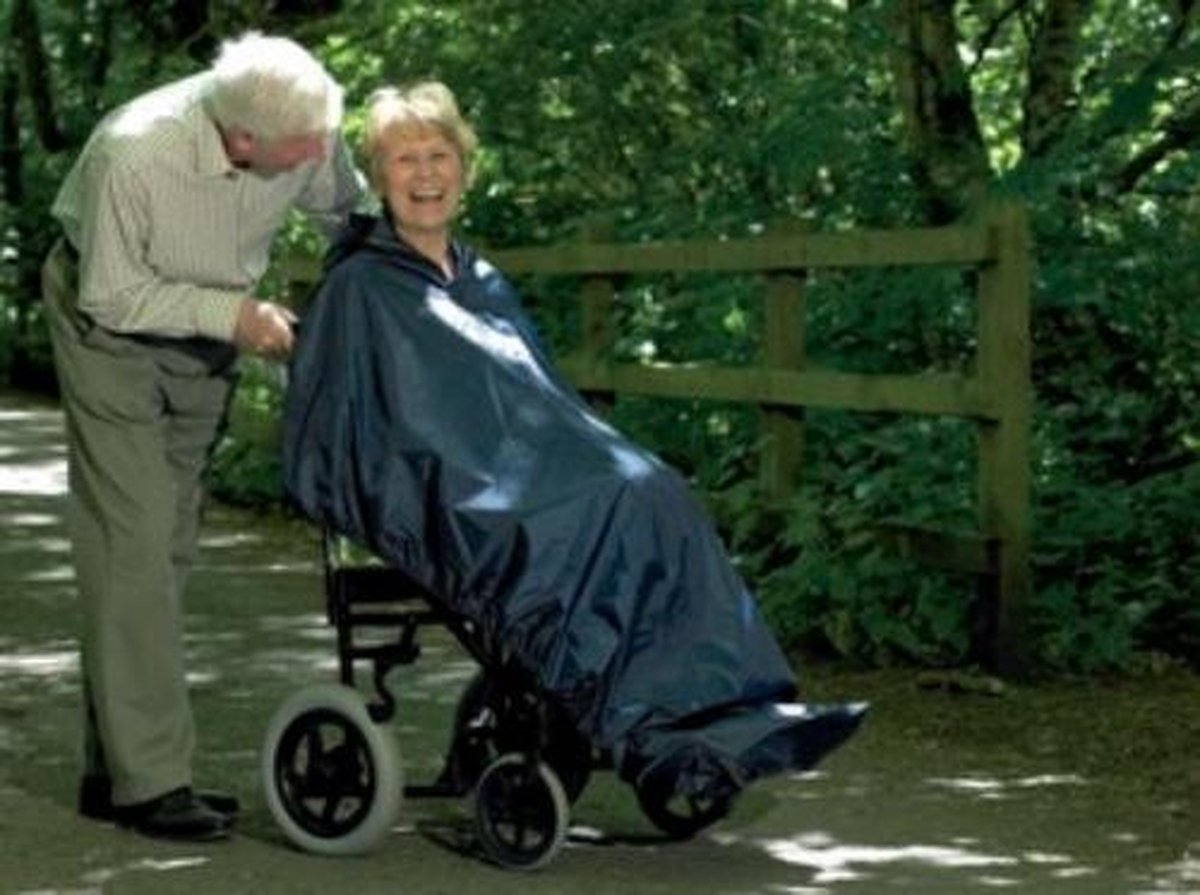 Rolstoelponcho tot de voeten met mouwen