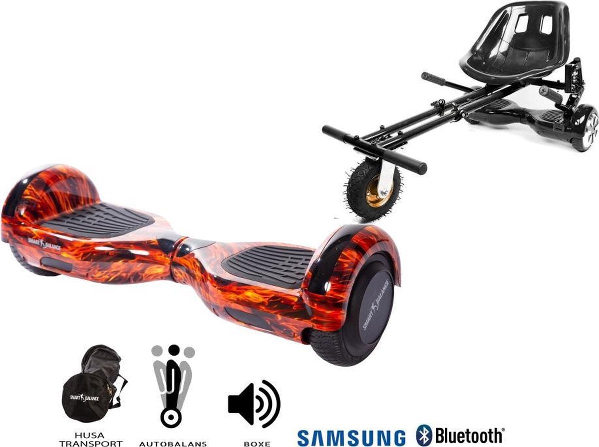 Hoverboard | 6.5 Inch Wielen | Self Balance Hoverboard met Hoverkart | Oxboard | Bluetooth Speakers | Flame