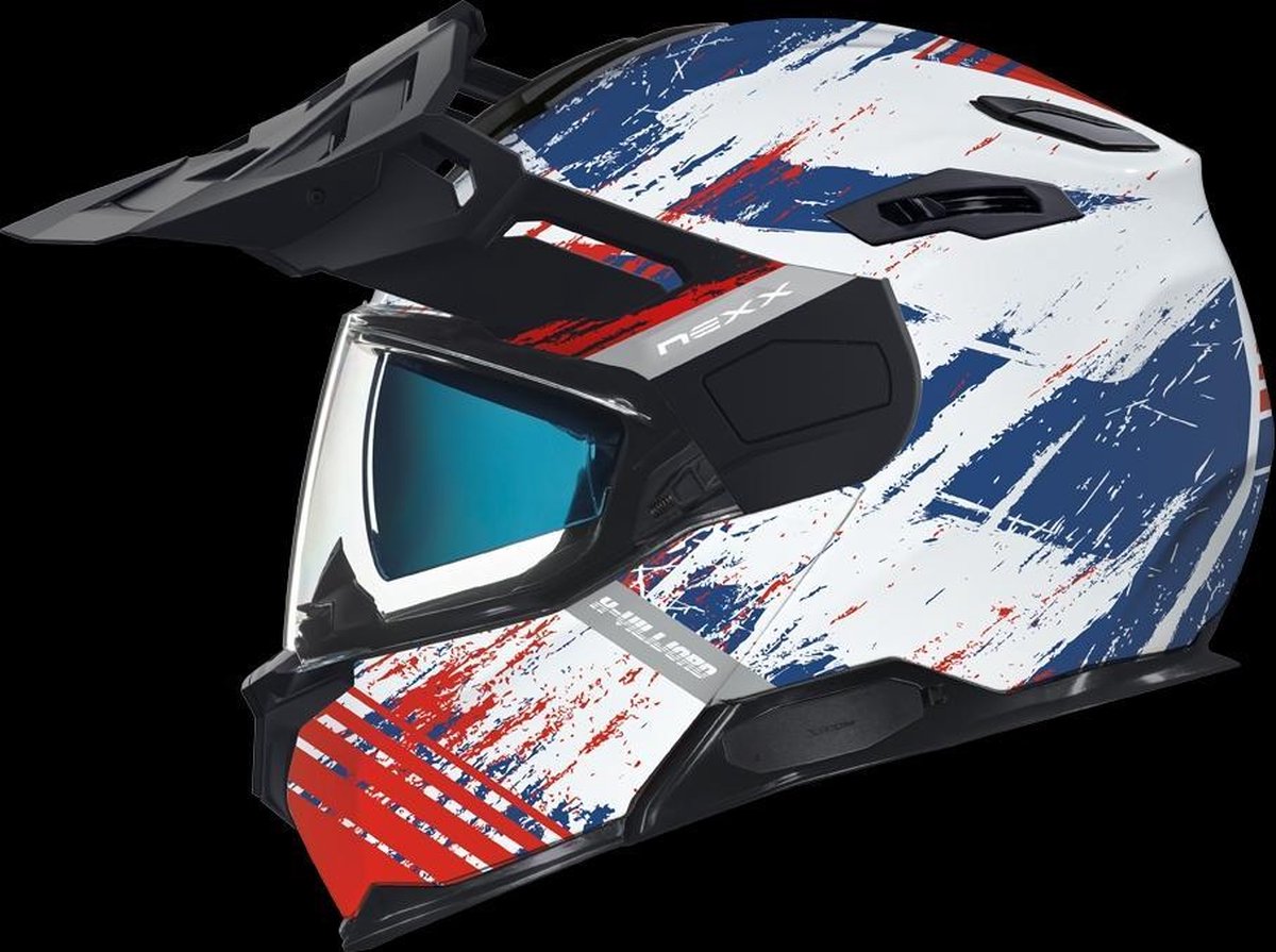 Nexx X.Vilijord Mudvalley Rood/Wit/Blauw Systeemhelm - Motorhelm - Maat XXL