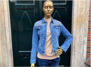 Spijkerjasje Denim Geborduurd en Strass - Maat S