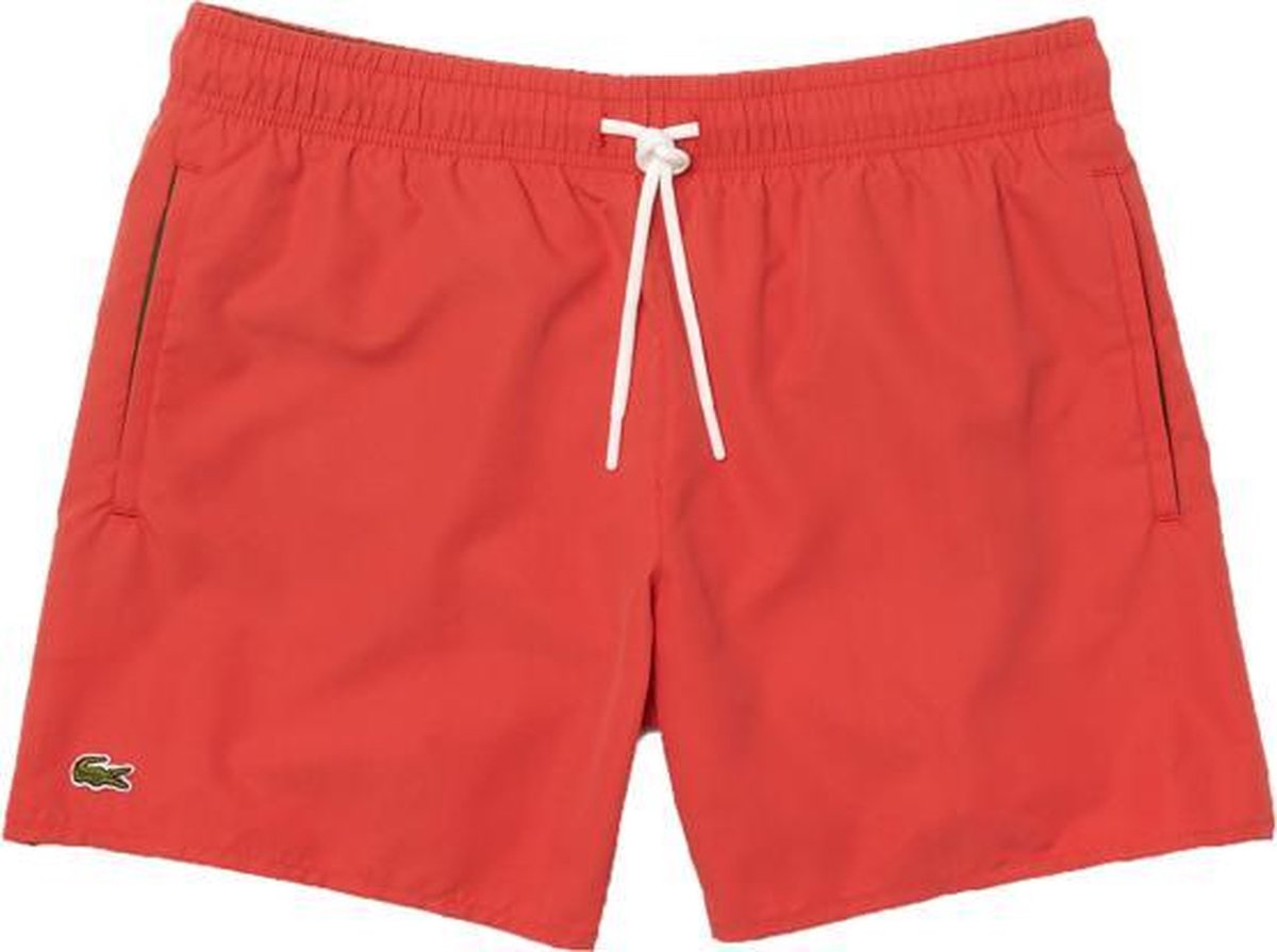 Lacoste Zwembroek Heren - Lacoste Swimshort - Rood - Maat XL
