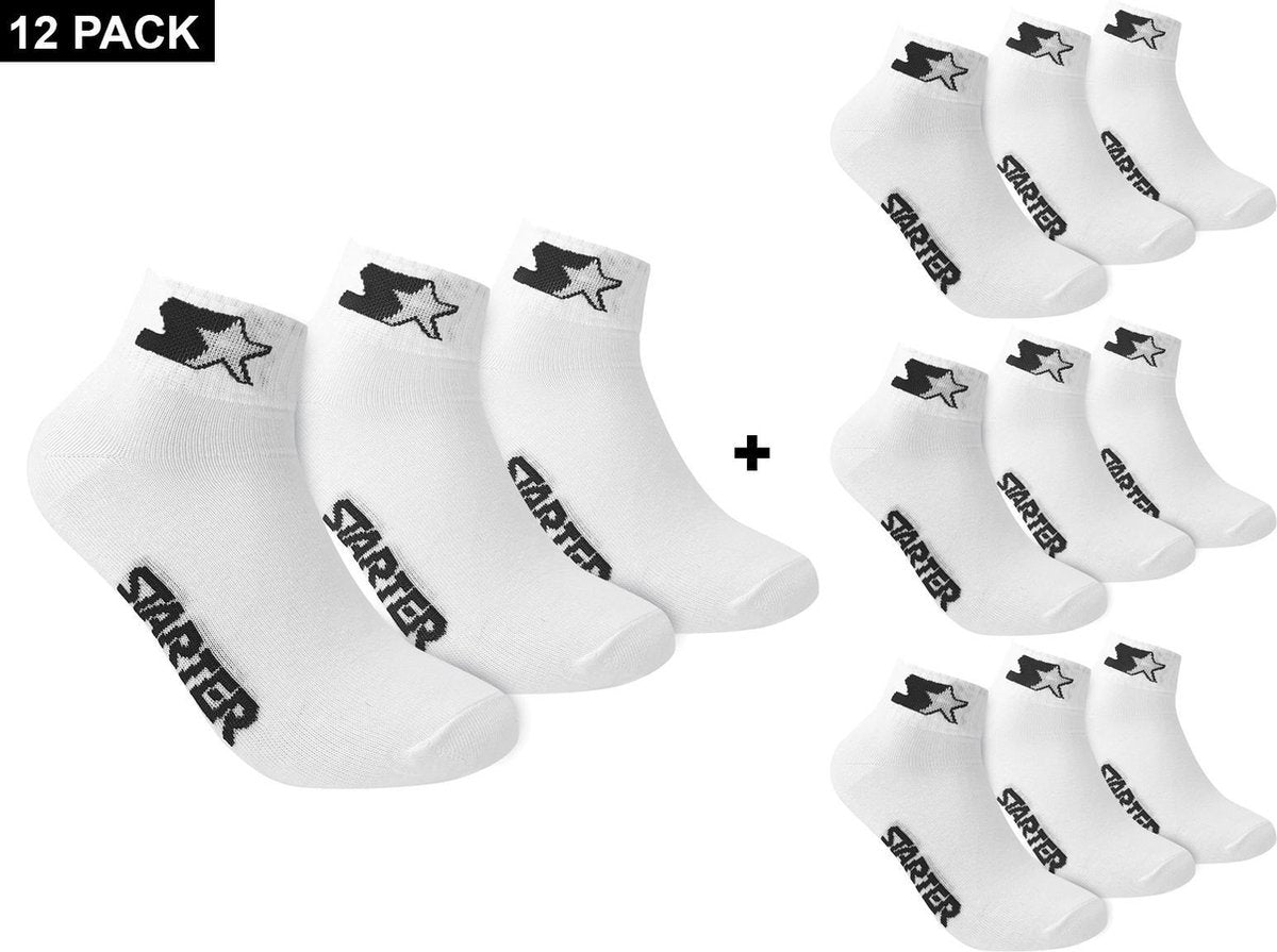 Starter - 12-Pack Quarter Socks - Wit - Algemeen - maat  43 - 46