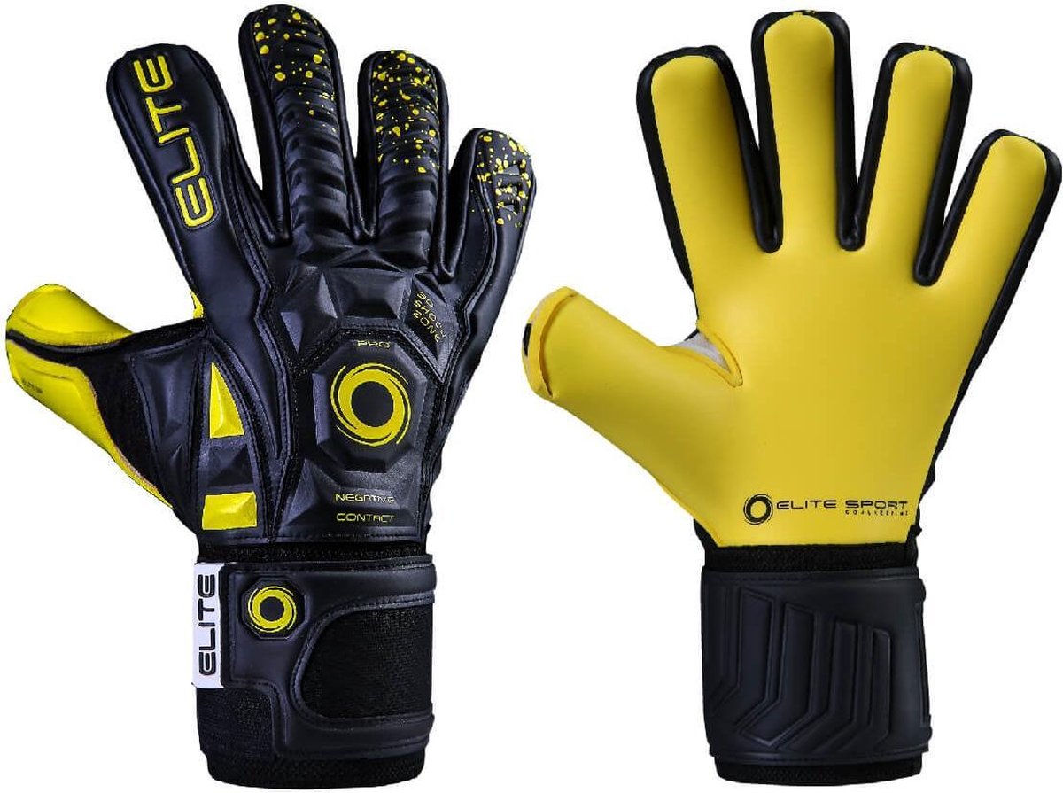 Elite Sport Black Panther Keepershandschoenen - Zwart / Geel | Maat: 10