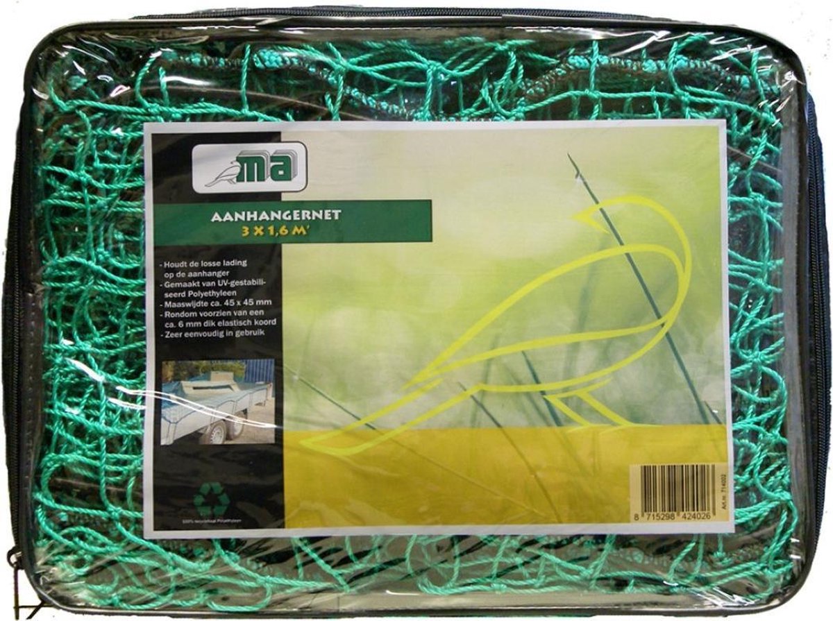 Aanhangwagennet Premium 300 x 160 cm in draagtas