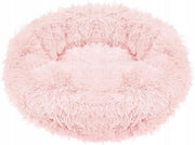 Springos Hondenmand | Superzacht en Luxe | Wasbaar | Donut | Fluffy | Hondenkussen | 80cm | Roze
