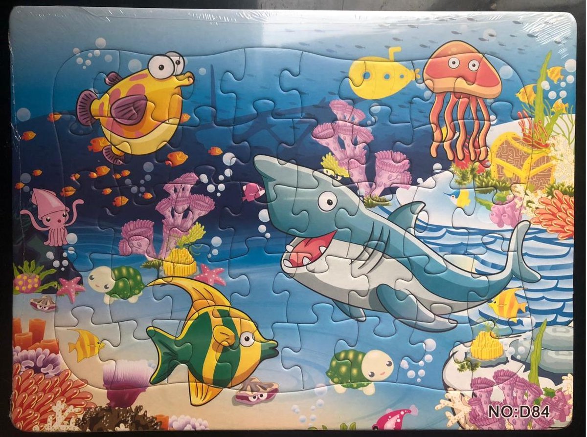 Kinderpuzzel haai inktvis 28 cm x 21 cm