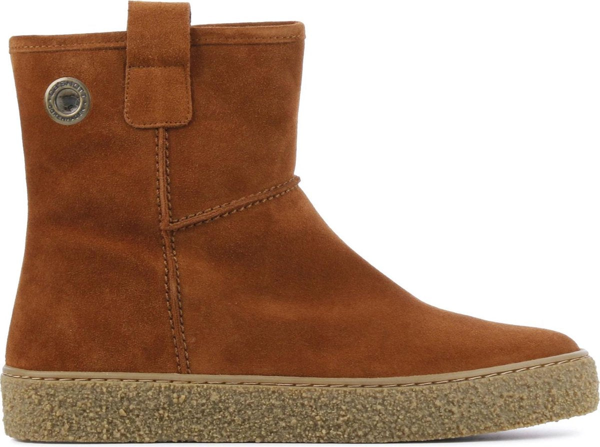 Cashott Vrouwen Suède  Enkellaarsjes / Laarzen / Damesschoenen 24141 - Cognac - maat 41