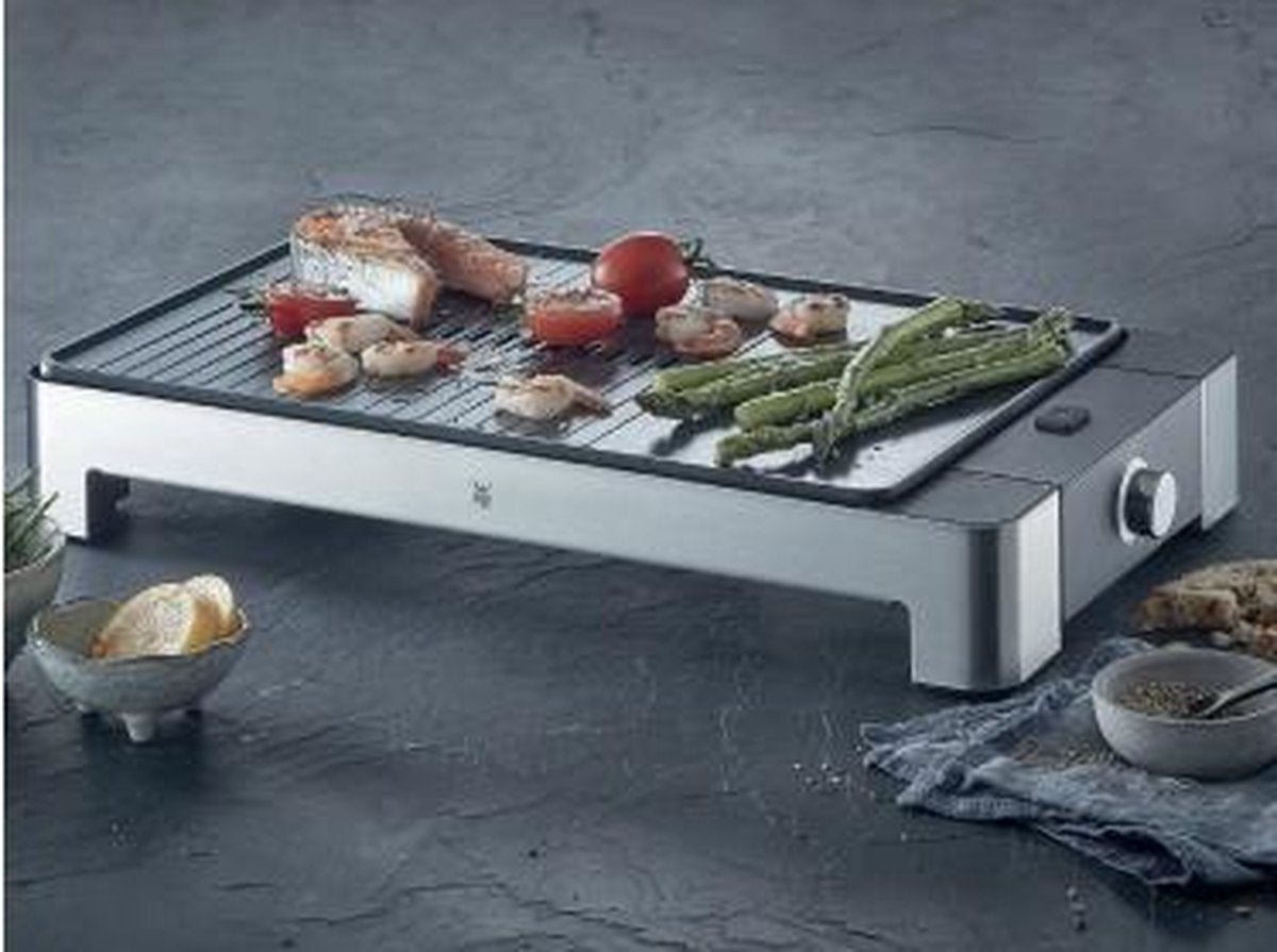 WMF 0415340011 Tafelgrill Uitvoering (BBQ): Elektrisch Met handmatige temperatuursinstelling Zilver
