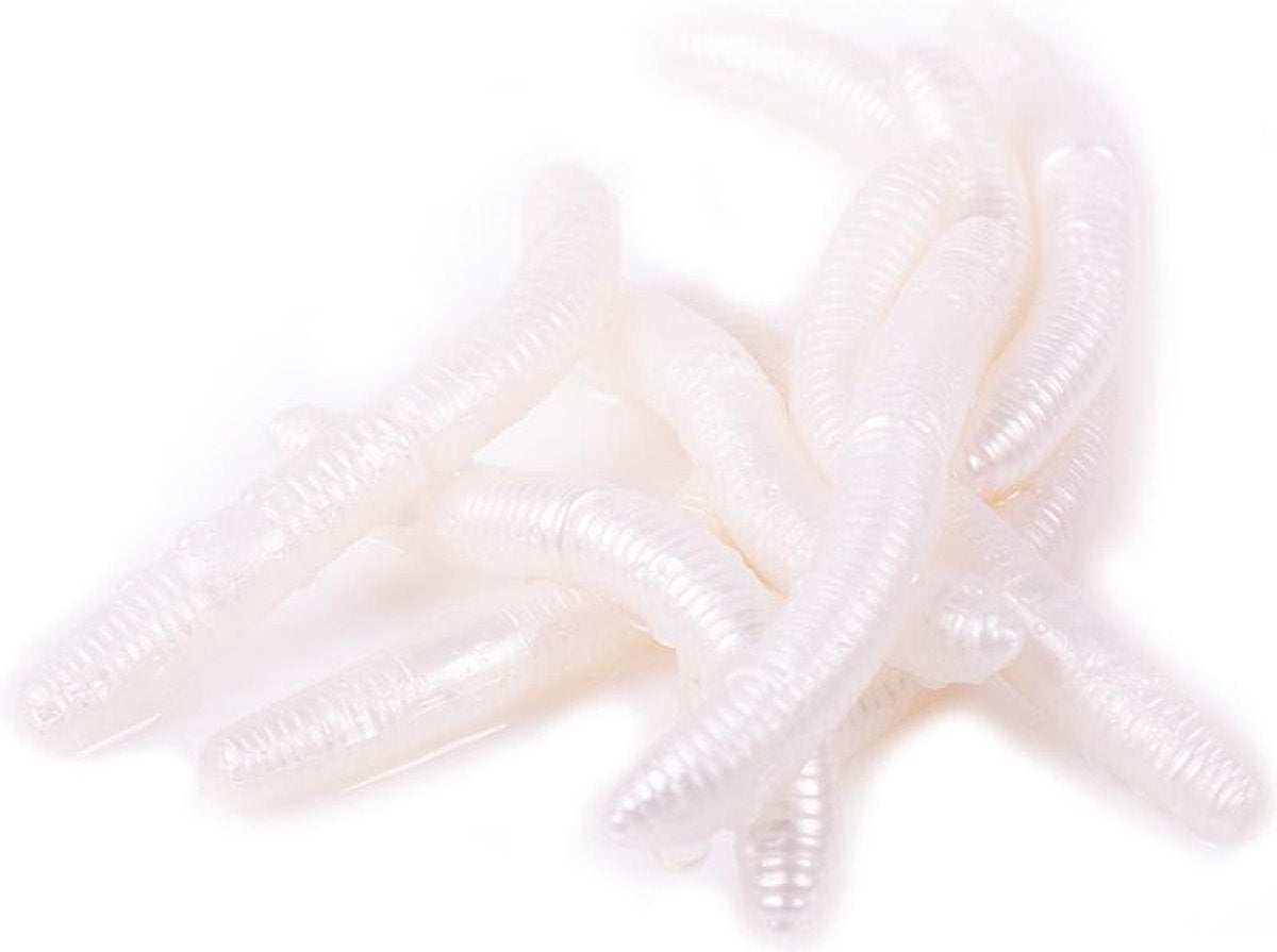 Libra Lures Fatty D'Worm - Silver Pearl - 6.5cm - 10 Stuks - Zilver