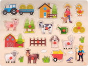 Houten steekpuzzel Knopjes Puzzel Boerderij 40x30cm