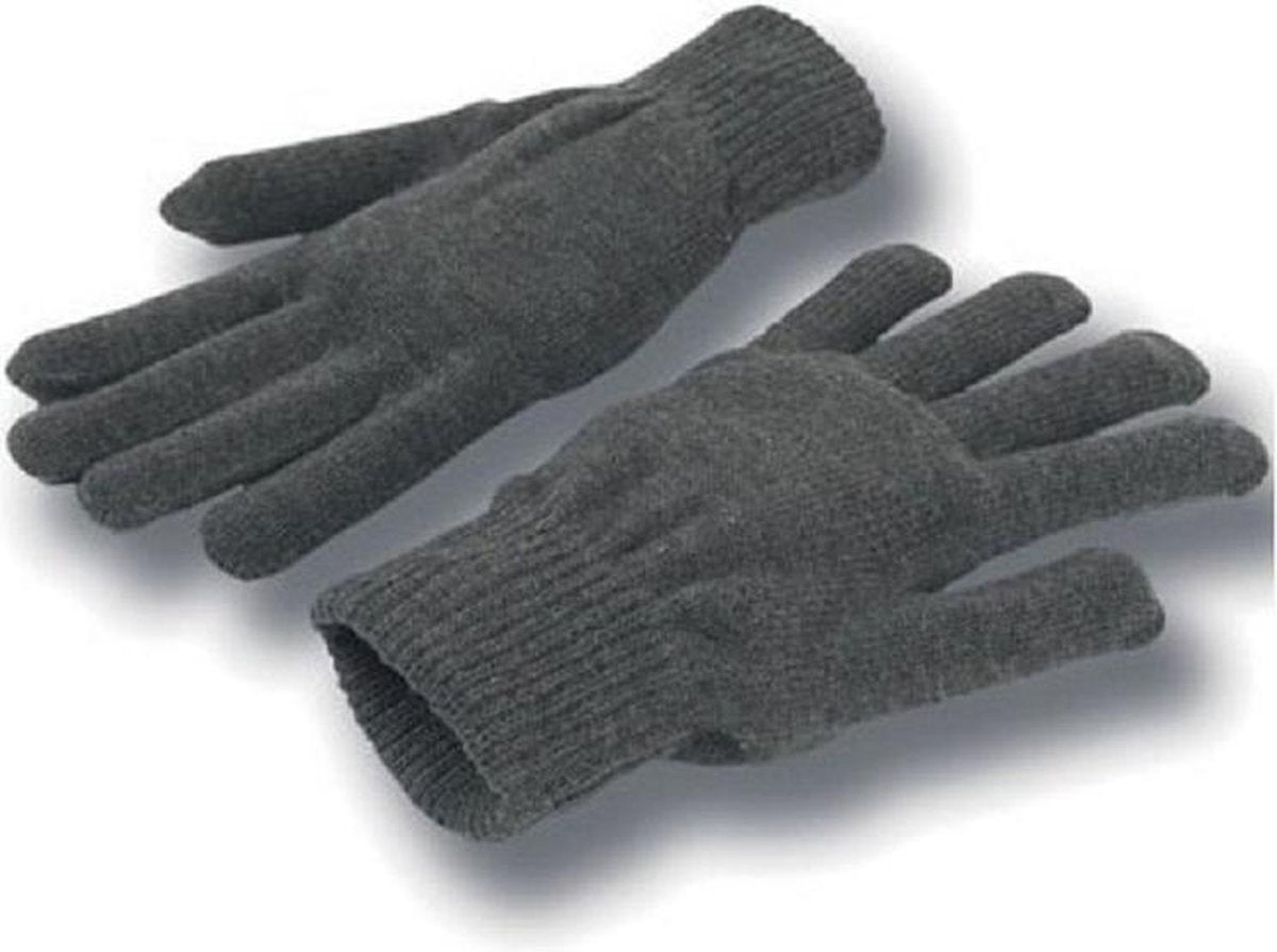 Dun gebreide sporthandschoen - grijs - maat L/XL